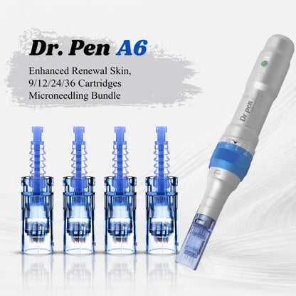 Dr. Pen A6 Enhanced Renewal Skin, 9/12/24/36 Cartridges Microneedling Bundle