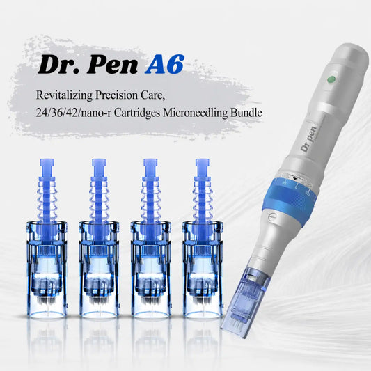 Dr. Pen A6 Revitalizing Precision Care, 24/36/42/nano-r Cartridges Microneedling Bundle
