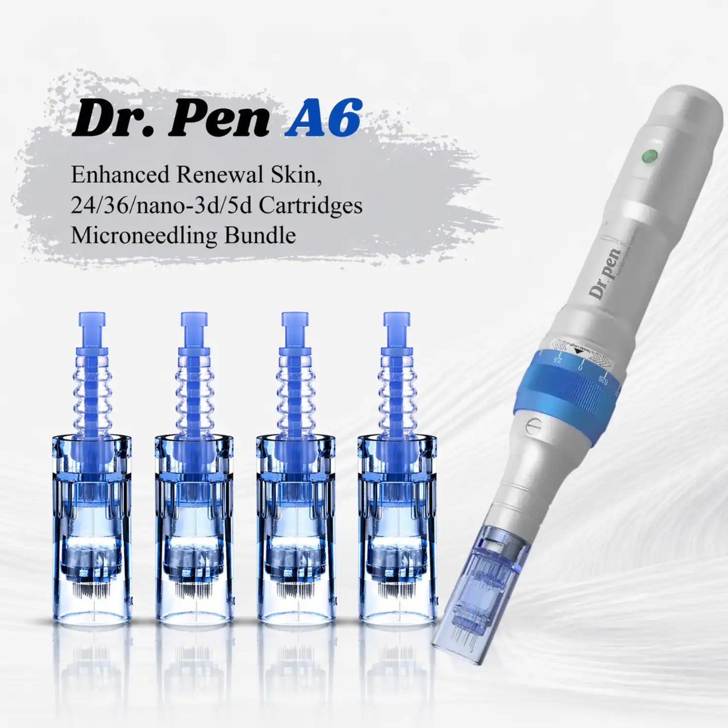 Dr. Pen A6 Enhanced Renewal Skin, 24/36/nano-3d/5d Cartridges Microneedling Bundle