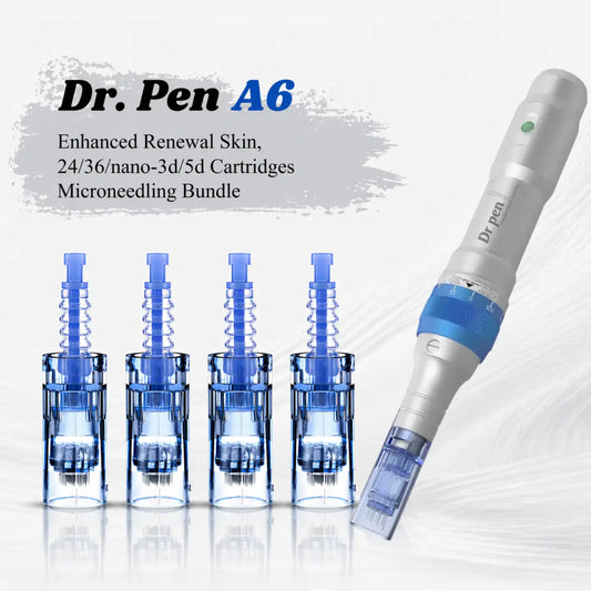 Dr. Pen A6 Enhanced Renewal Skin, 24/36/nano-3d/5d Cartridges Microneedling Bundle